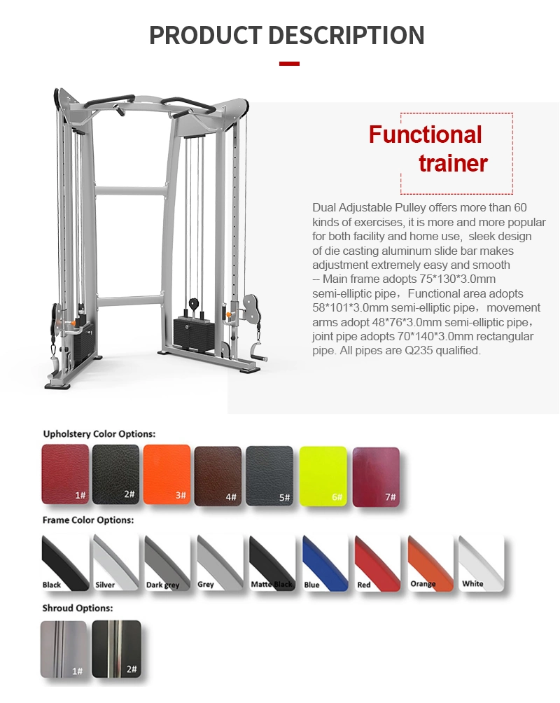 Professional Custom Logo Gimnasio Musculation Workout Equipment Gym Fitness Machine Functional Trainer